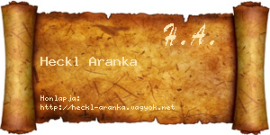 Heckl Aranka névjegykártya